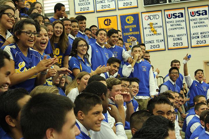 Senior Jennifer Sanchez and the rest of her class are really excited during Fridays rally.