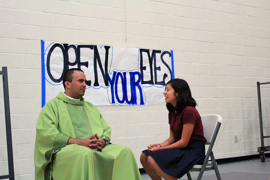 Freshmen received confession after mass.