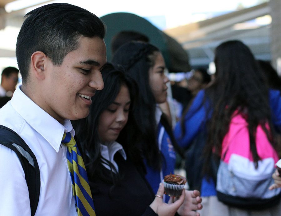 Student buys cupcakes to support a local pregnancy help center.