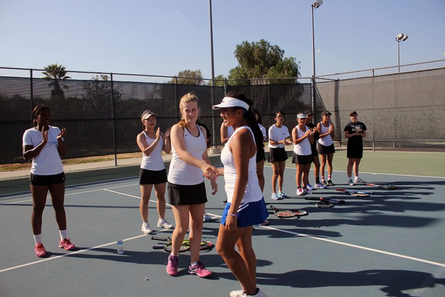 No.2 singles Kalea Fajardo meets her opponent.