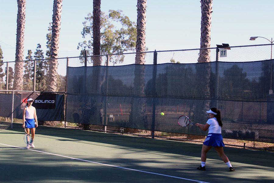 Diana Rodriguez returns the backhand.