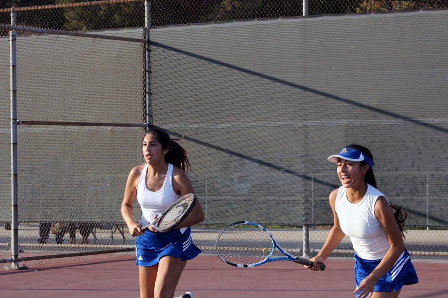 Doubles partners Annaliesse Galaviz and Catalina Venegas prepare for the return.