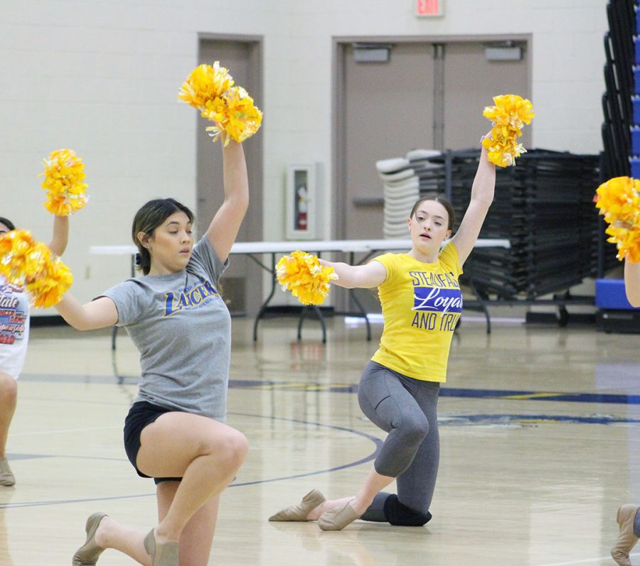 Hailey Gaul practicing her routine.