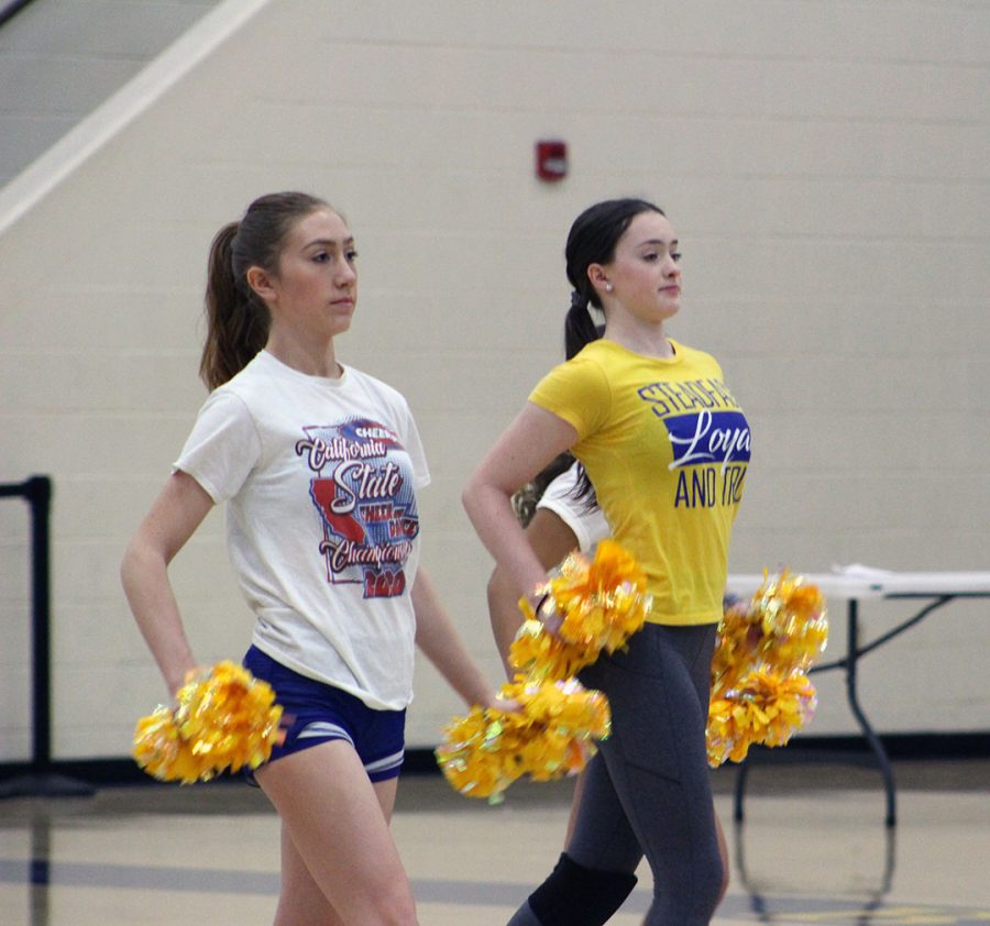 Junior Hailey Gaul practices her routine.