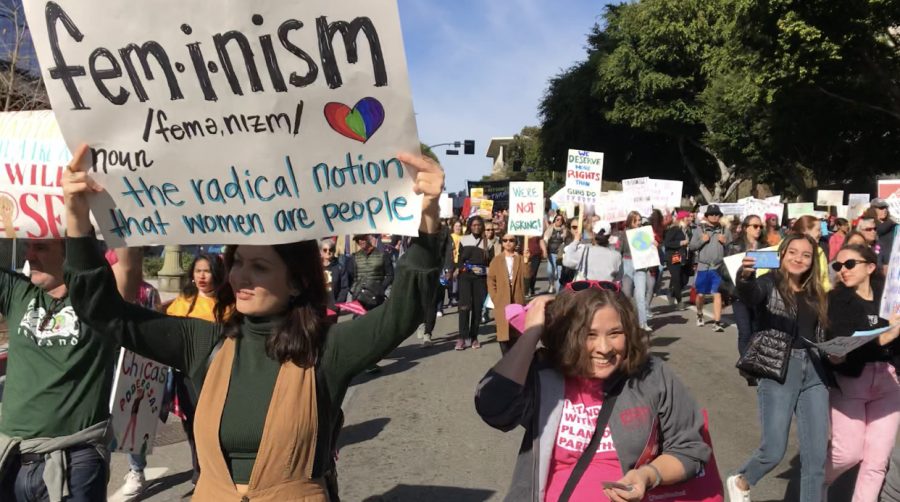 Marchers call for equality at the Women's March
