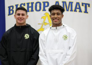 Elijah Ponder and 	Ethan Rodriguez excited after signing their National Letter of Intent.
