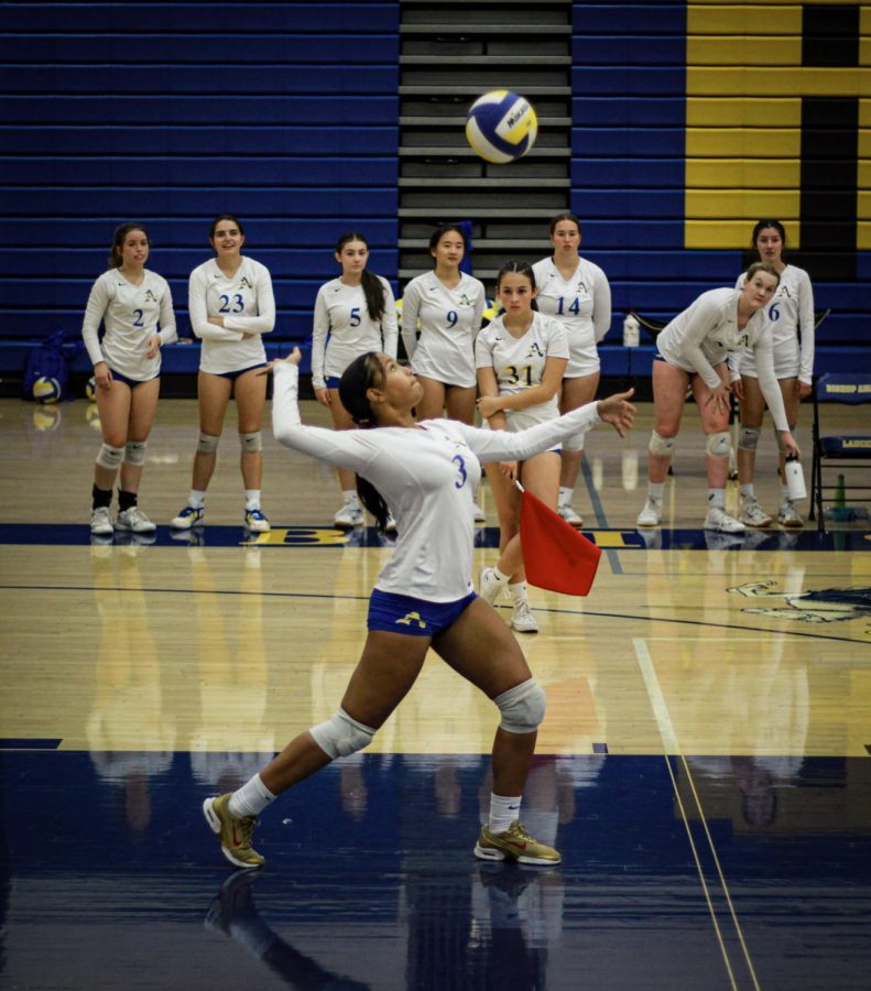 Jasmine Butcher serving the ball. 