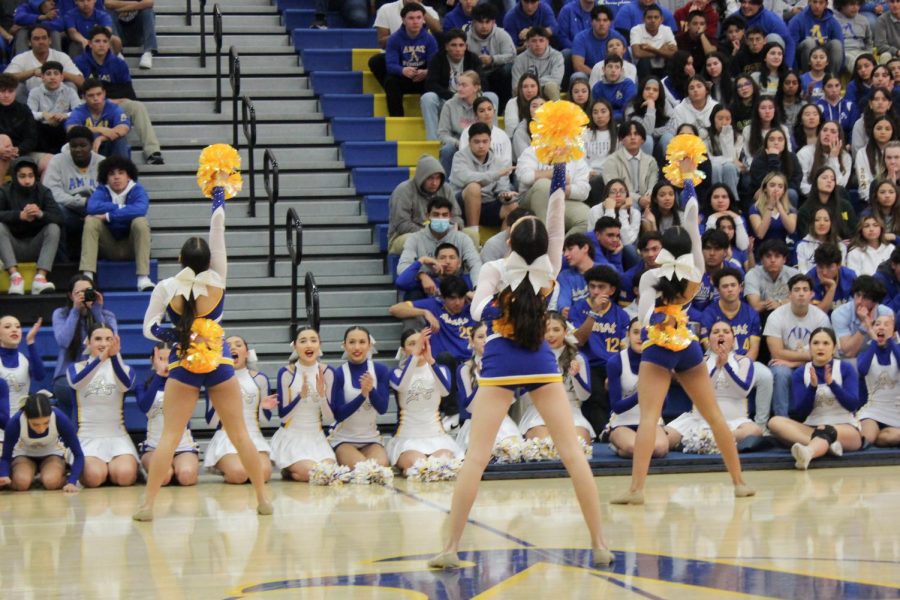 Song team performing at the winter rally. 