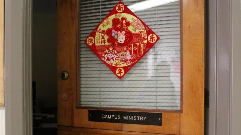 Campus Ministry room also decorated for Lunar New Year.